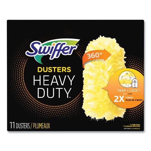 Image of Swiffer® Heavy Duty Dusters Refill, Dust Lock Fiber, 2" X 6", Yellow, 33/Carton