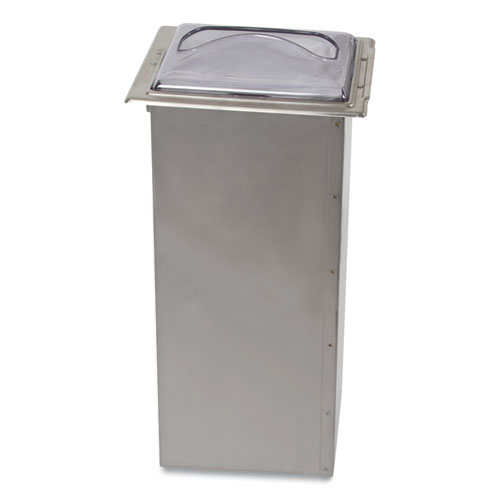 In-Counter Napkin Dispenser, 7 x 5.5 x 19.63, Clear/Stainless Steel