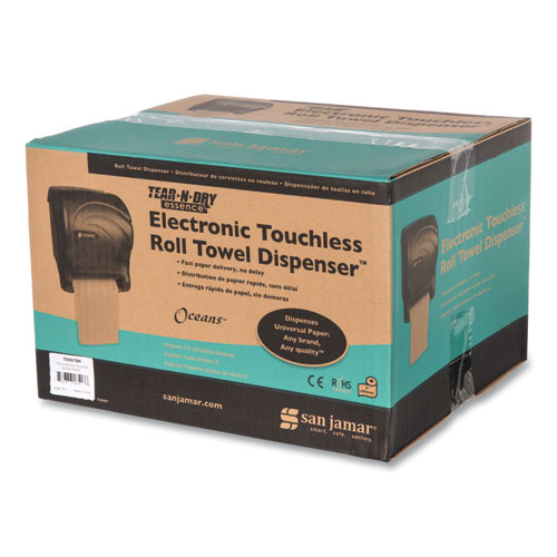 Image of San Jamar® Tear-N-Dry Essence Touchless Towel Dispenser, 11.75 X 9.13 X 14.44, Black Pearl