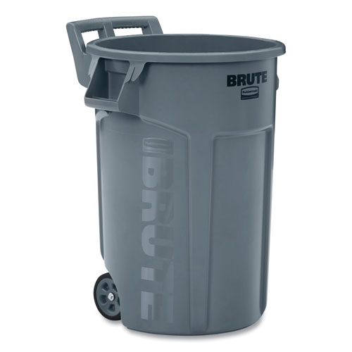 Rubbermaid® Commercial Vented Wheeled BRUTE Container, 32 gal, Plastic, Gray