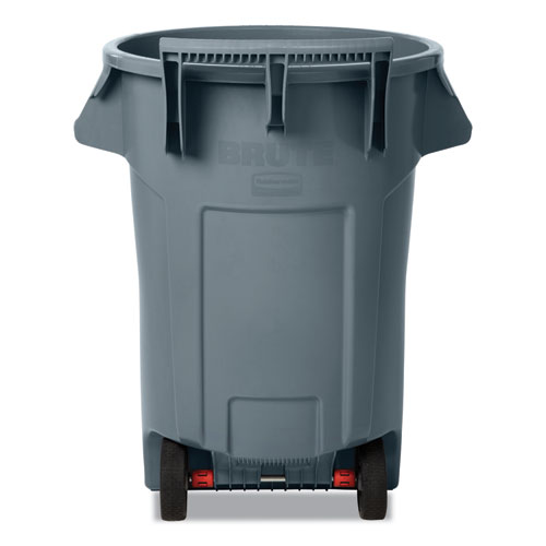 Image of Rubbermaid® Commercial Vented Wheeled Brute Container, 44 Gal, Plastic, Gray