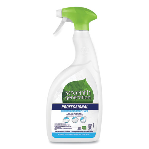 Disinfecting Bathroom Cleaner, Lemongrass Citrus, 32 oz Spray Bottle, 4/Carton