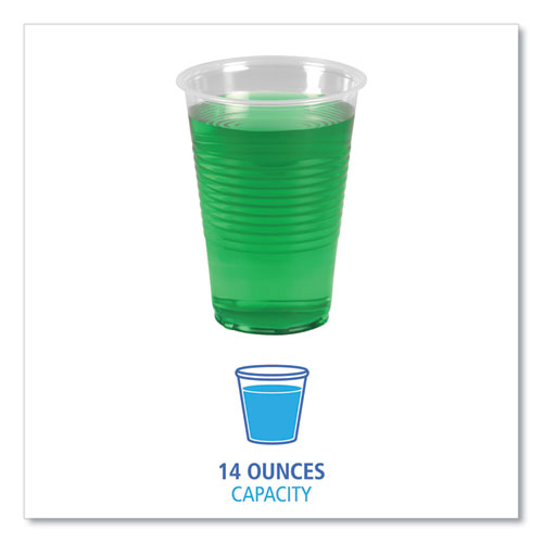 Image of Boardwalk® Translucent Plastic Cold Cups, 14 Oz, Polypropylene, 20 Cups/Sleeve, 50 Sleeves/Carton