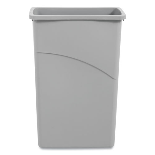 23 Gal. Green Plastic Commercial Recycling Slim Trash Can with Swing Lid  (3-Pack)
