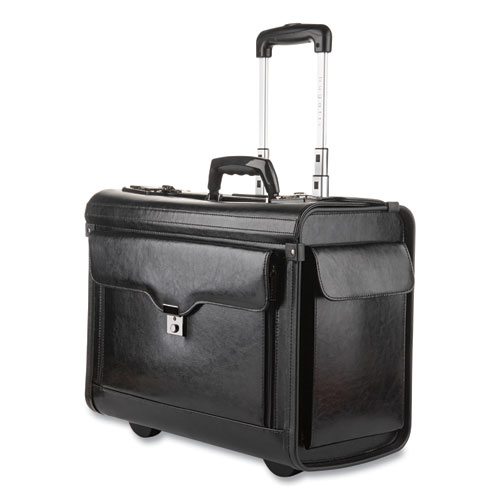 Image of Stebco Catalog Case On Wheels, Fits Devices Up To 17.3", Leather, 19 X 9 X 15.5, Black
