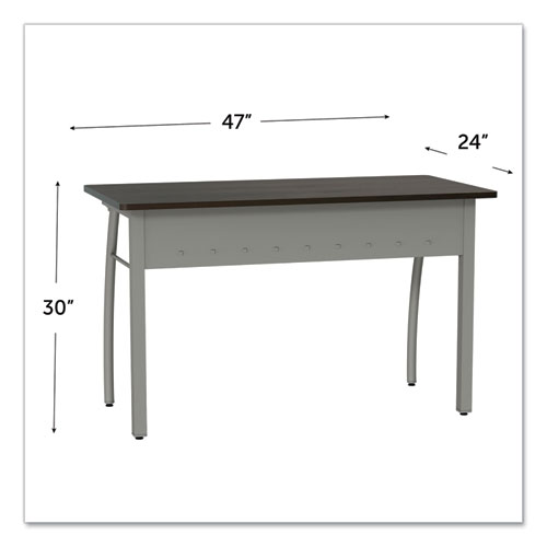 Trento Line Rectangular Desk, 47.25" x 23.63" x 29.5", Mocha/Gray