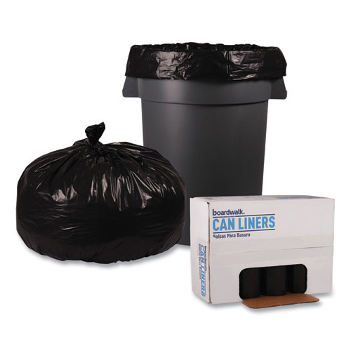 Recycled Low-Density Polyethylene Can Liners, 56 gal, 1.6 mil, 43" x 47", Black, 20 Bags/Roll, 5 Rolls/Carton