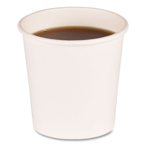 Paper Hot Cups, 4 oz, White, 50 Cups/Sleeve, 20 Sleeves/Carton