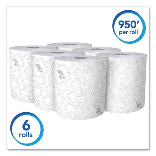 Image of Essential High Capacity Hard Roll Towel, 1-Ply, 8" x 950 ft, White, 6 Rolls/Carton