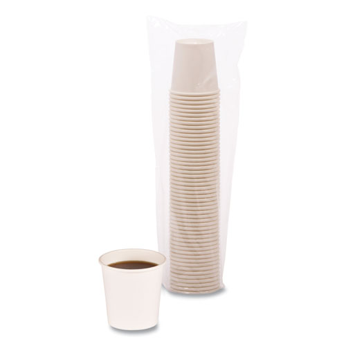 Image of Boardwalk® Paper Hot Cups, 4 Oz, White, 50 Cups/Sleeve, 20 Sleeves/Carton