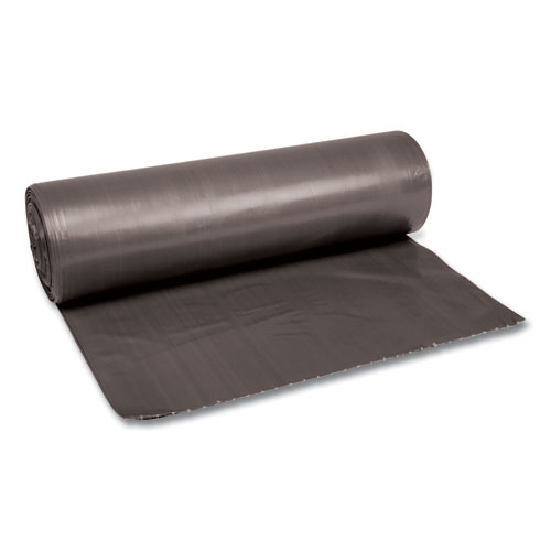 Low-Density Waste Can Liners, 56 gal, 1.1 mil, 43" x 47", Gray, 20 Bags/Roll, 5 Rolls/Carton