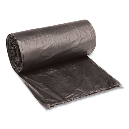 Image of Low-Density Waste Can Liners, 10 gal, 0.35 mil, 24" x 23", Black, 25 Bags/Roll, 10 Rolls/Carton