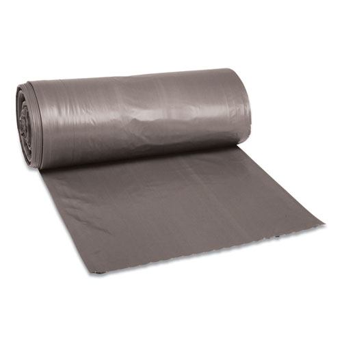 Low-Density Waste Can Liners, 33 gal, 1.1 mil, 33" x 39", Gray, 25 Bags/Roll, 4 Rolls/Carton