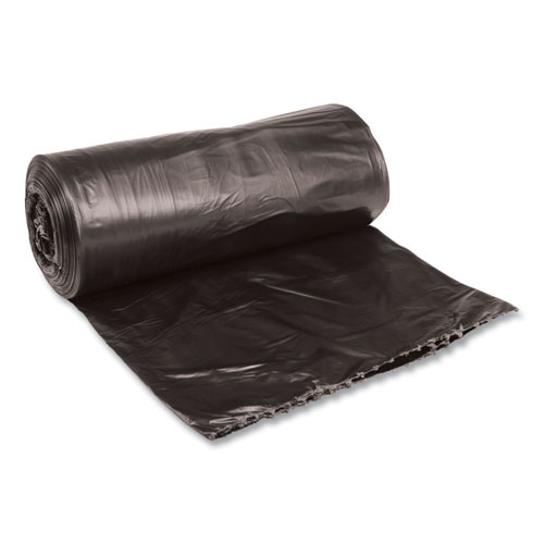 Image of Low-Density Waste Can Liners, 33 gal, 0.5 mil, 33" x 39", Black, 25 Bags/Roll, 8 Rolls/Carton