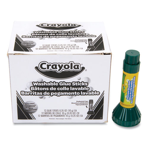 Image of Crayola® Washable Glue Stick, 0.35 Oz, Dries Clear, Dozen