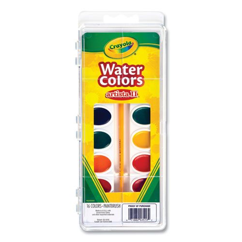 Image of Crayola® Artista Ii Washable Watercolor Set, 16 Assorted Colors, Palette Tray