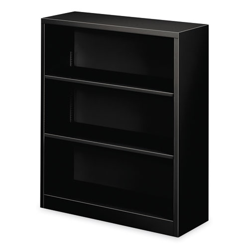 Image of Hon® Metal Bookcase, Three-Shelf, 34.5W X 12.63D X 41H, Black