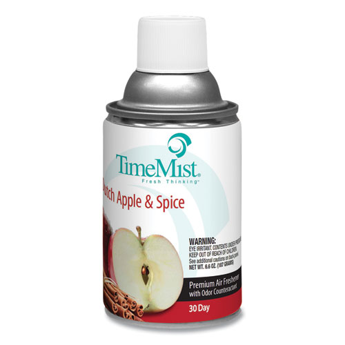 Timemist® Premium Metered Air Freshener Refill, Dutch Apple And Spice, 6.6 Oz Aerosol Spray, 12/Carton