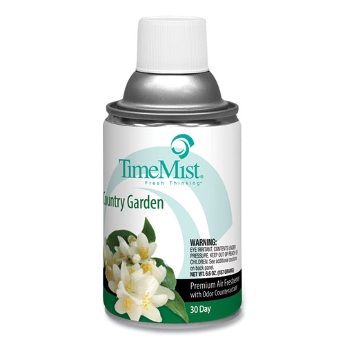 TimeMist® Premium Metered Air Freshener Refill, Country Garden, 6.6 oz Aerosol Spray, 12/Carton