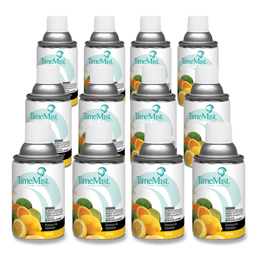 Image of Timemist® Premium Metered Air Freshener Refill, Citrus, 6.6 Oz Aerosol Spray, 12/Carton