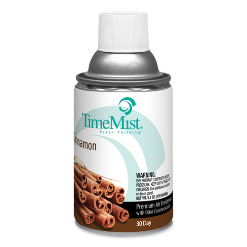 Timemist® Premium Metered Air Freshener Refill, Cinnamon, 6.6 Oz Aerosol Spray, 12/Carton