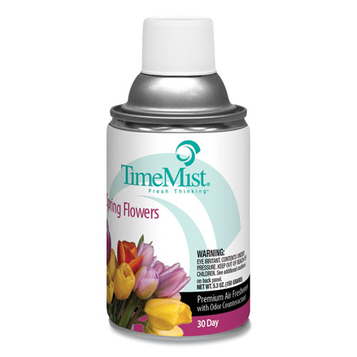 Image of Premium Metered Air Freshener Refill, Spring Flowers, 5.3 oz Aerosol Spray, 12/Carton