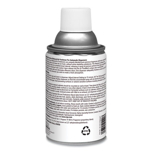 Image of Timemist® Premium Metered Air Freshener Refill, Baby Powder, 5.3 Oz Aerosol Spray, 12/Carton