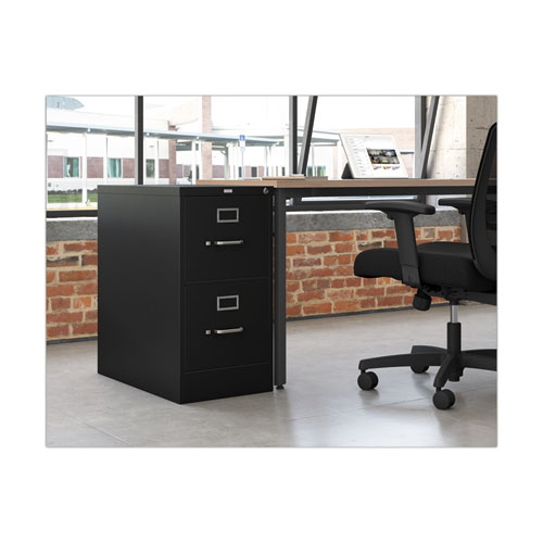 Image of Hon® 310 Series Vertical File, 2 Letter-Size File Drawers, Black, 15" X 26.5" X 29"