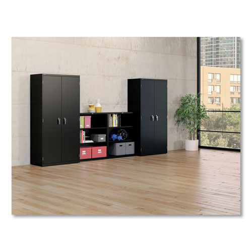 Image of Hon® Metal Bookcase, Three-Shelf, 34.5W X 12.63D X 41H, Black