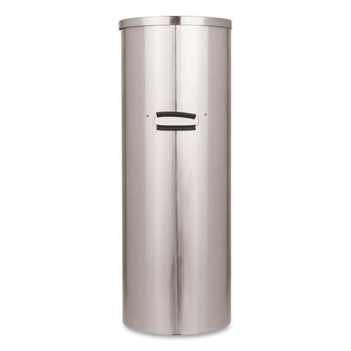 Image of 2Xl Standing Stainless Wipes Dispener, 12 X 12 X 36, Cylindrical, 5 Gal, Stainless Steel