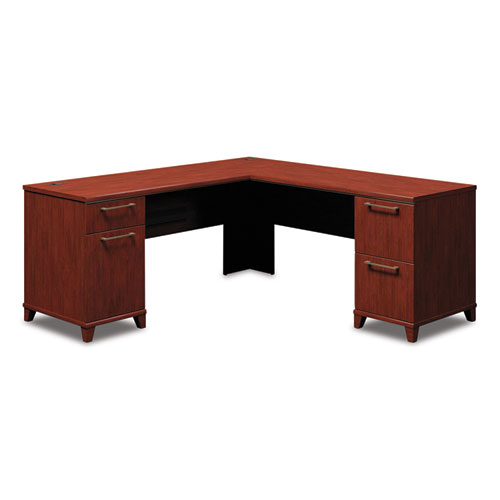 Enterprise Collection Double Pedestal Desk, 70.13" x 28.63" x 29.75", Mocha Cherry, (Box 1 of 2)