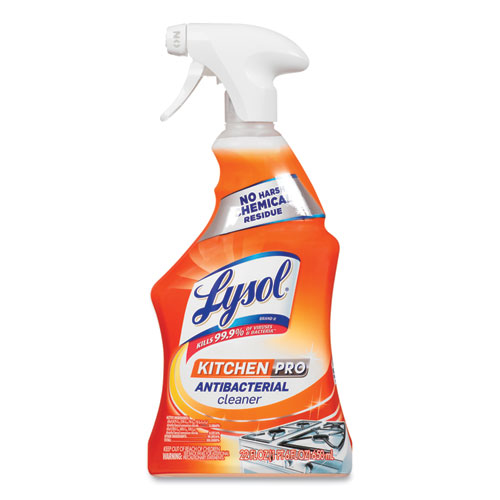 LYSOL® Brand Kitchen Pro Antibacterial Cleaner, Citrus Scent, 22 oz Spray Bottle, 9/Carton