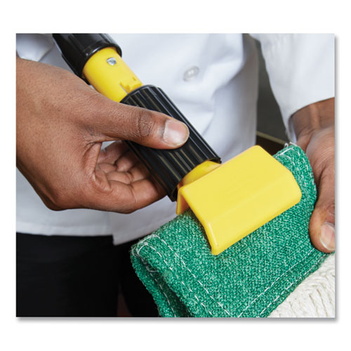 Image of Rubbermaid® Commercial Fiberglass Gripper Mop Handle, 1" Dia X 60", Gray/Yellow