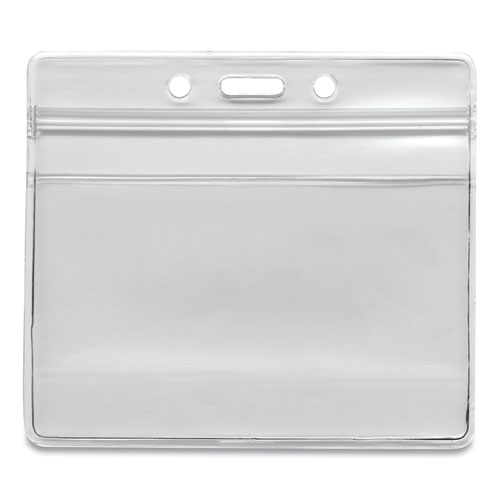 Image of Advantus Resealable Id Badge Holders, Horizontal, Frosted 4.13" X 3.75" Holder, 3.75" X 2.62" Insert, 50/Pack