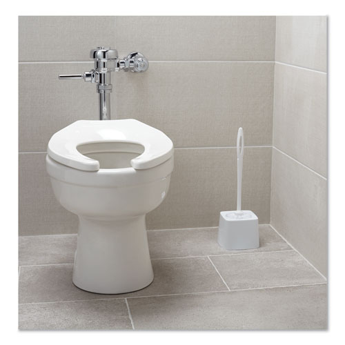Commercial-Grade Toilet Bowl Brush Holder, White