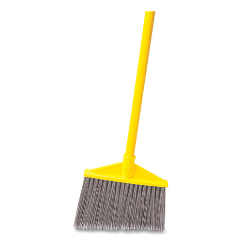 Image of Rubbermaid® Commercial 7920014588208, Angled Large Broom, 46.78" Handle, Gray/Yellow