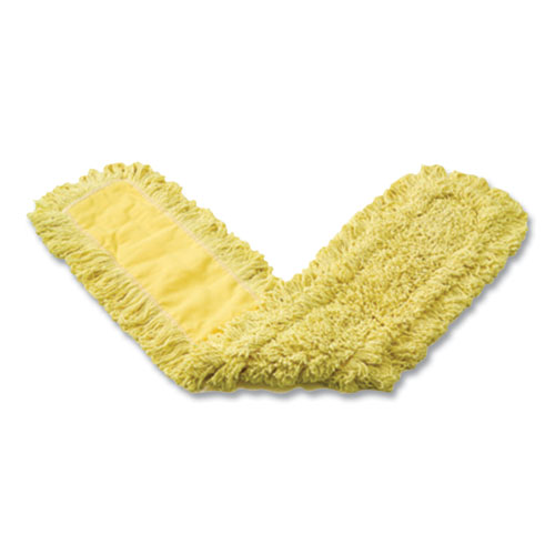 Image of Rubbermaid® Commercial Trapper Commercial Dust Mop, Looped-End Launderable, 5" X 24", Yellow