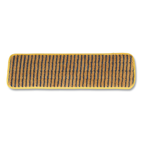 Image of Rubbermaid® Commercial Microfiber Scrubber Pad, Vertical Polyprolene Stripes, 18", Yellow, 6/Carton