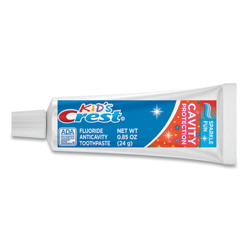 Image of Kids' Sparkle Toothpaste, Blue, Bubblegum Flavor, 0.85 oz Tube, 72/Carton