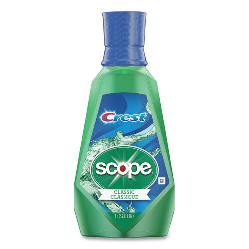 Image of Crest® + Scope Mouth Rinse, Classic Mint, 1 L Bottle, 6/Carton