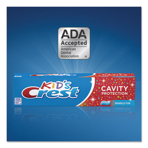 Image of Crest® Kids' Sparkle Toothpaste, Blue, Bubblegum Flavor, 0.85 Oz Tube, 72/Carton