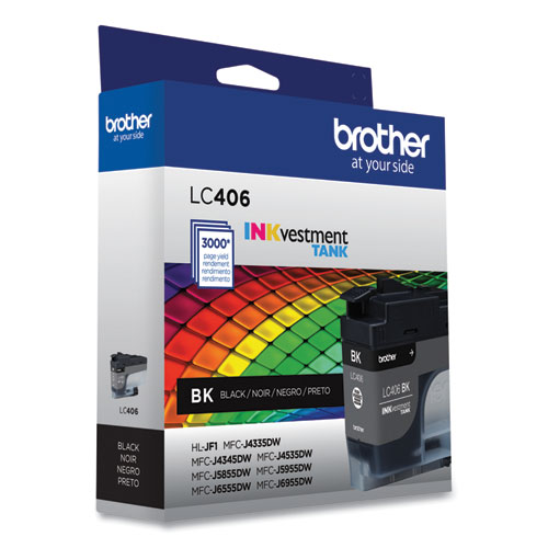 Image of Brother Lc406Bks Inkvestment Ink, 3,000 Page-Yield, Black