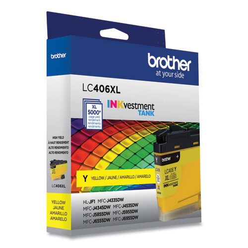 Image of Brother Lc406Xlys Inkvestment High-Yield Ink, 5,000 Page-Yield, Yellow
