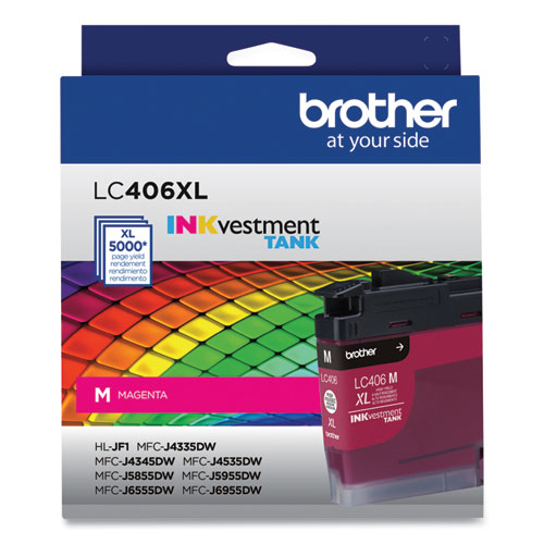 Image of Brother Lc406Xlms Inkvestment High-Yield Ink, 5,000 Page-Yield, Magenta