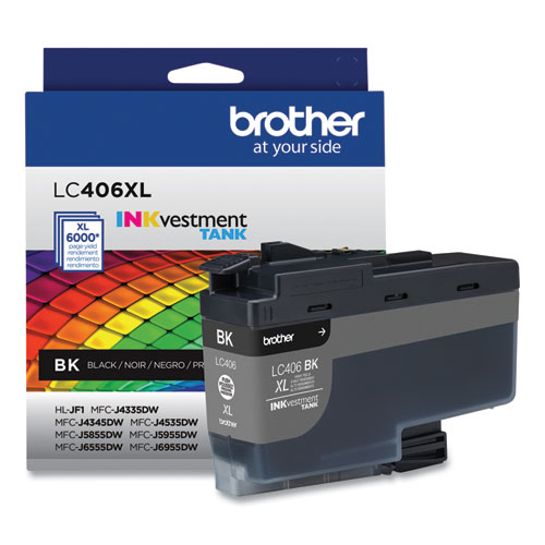 Image of Brother Lc406Xlbks Inkvestment High-Yield Ink, 6.000 Page-Yield, Black