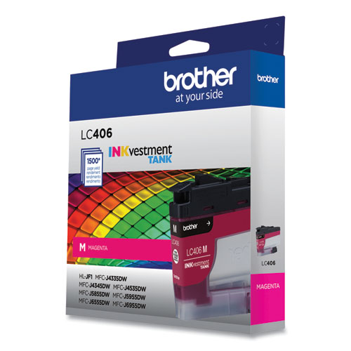 Image of Brother Lc406Ms Inkvestment Ink, 1,500 Page-Yield, Magenta
