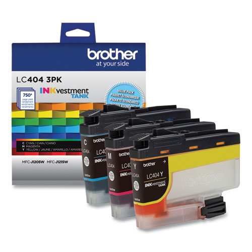 Image of Brother Lc4043Pk Inkvestment Ink, 750 Page-Yield, Cyan/Magenta/Yellow, 3/Pack