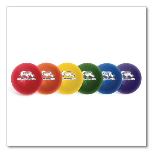 Rhino Skin Dodge Ball Set, 6" Diameter, Assorted Colors, 6/Set