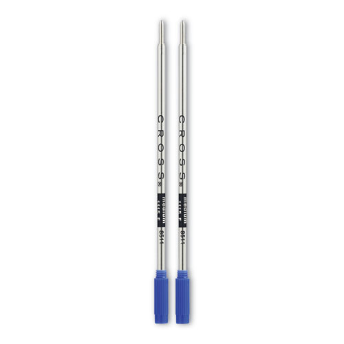 Refills for Cross Ballpoint Pens, Medium Conical Tip, Blue Ink, 2/Pack