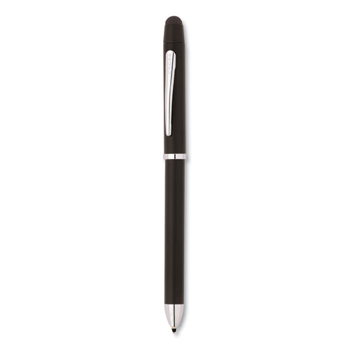 Cross® Tech3+ Multi-Color Ballpoint Pen/Stylus, Retractable, Medium 1 mm, Black/Red Ink, Satin Black/Chrome-Plated Accents Barrel